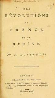 Tapa de Des revolutions de France et de Genève