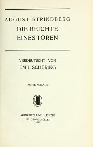 Tapa de Die Beichte eines Toren.