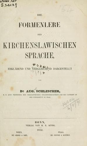 Tapa de Formenlehre der kirchenslawischen Sprache
