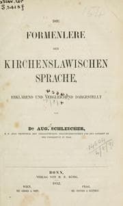 Tapa de Die Formenlehre der kirchenslawischen Sprache