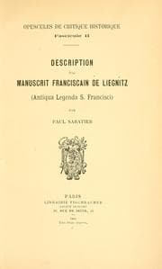 Tapa de Description du manuscrit Franciscain de Liegnitz