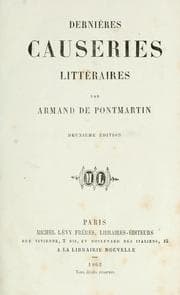 Tapa de Dernières causeries littéraires