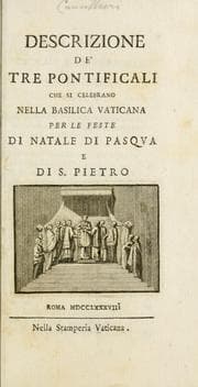 Tapa de Descrizione de' tre pontificali che si celebrano per le feste di natale di Pasqua e di S. Pietro