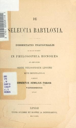 Tapa de De Seleucia Babylonia.