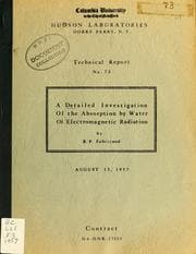 Tapa de A detailed investigation of the absorption by water of electromagnetic radiation