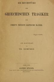 Tapa de Die Bruchstücke der griechischen Tragiker