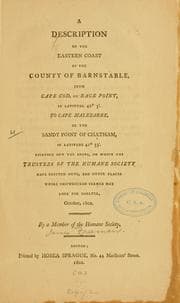 Tapa de A description of the eastern coast of the county of Barnstable
