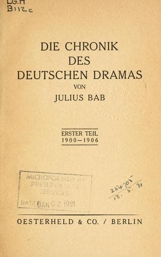 Tapa de Chronik des deutschen Dramas