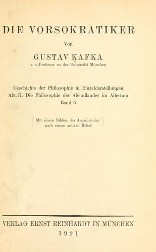 Tapa de Die Vorsokratiker.