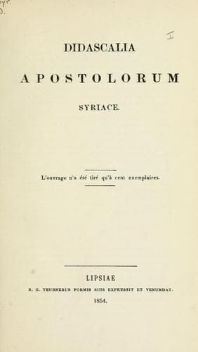 Tapa de Didascalia apostolorum syriace