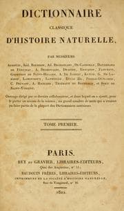 Tapa de Dictionnaire classique d'histoire naturelle