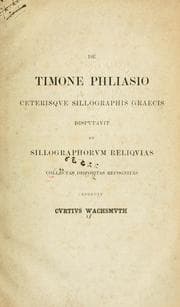 Tapa de De Timone Phliasio ceterisque sillographis graecis disputavit