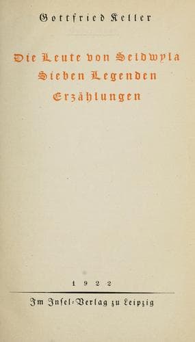 Tapa de Die Leute von Seldwyla