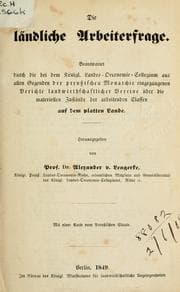 Tapa de Die ländliche Arbeiterfrage