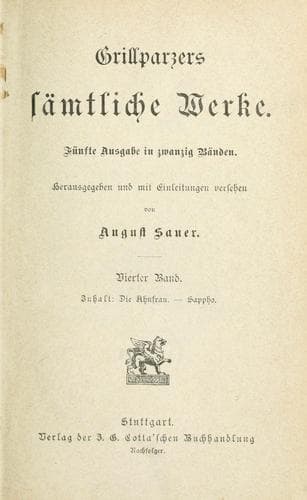 Tapa de Die Ahnfrau