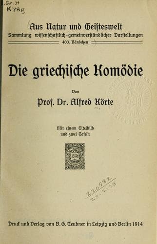 Tapa de Die griechische Komödie