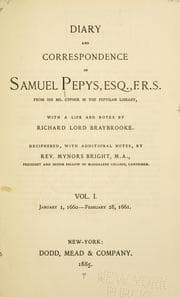 Tapa de Diary and correspondence of Samuel Pepys from his MS. cypher in the Pepsyian Library