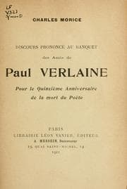 Tapa de Discours prononcé au banquet des amis de Paul Verlaine