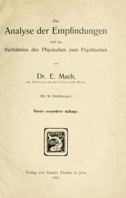 Tapa de Die Analyse der Empfindungen und das Verhältniss des Physischen zum Psychischan
