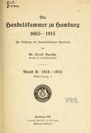 Tapa de Die Handelskammer zu Hamburg, 1665-1915