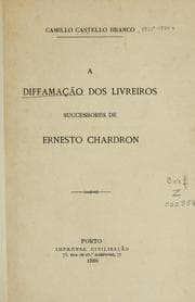 Tapa de A diffamação dos livreiros sucessores de Ernesto Chardron