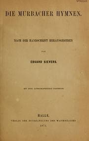 Tapa de Die Murbacher Hymnen nach der Handschrift