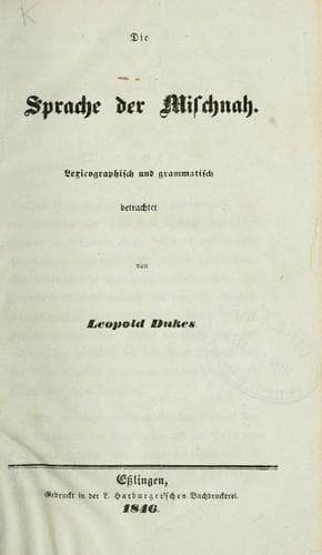 Tapa de Die Sprache der Mischnah