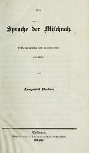 Tapa de Die Sprache der Mischnah