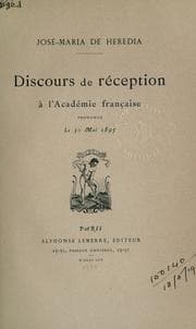 Tapa de Discours de réception à l'Académie française prononcé le 30 mai 1895
