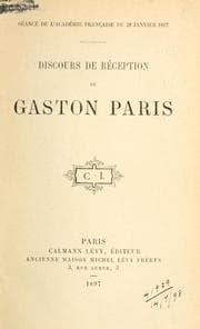 Tapa de Discours de réception de Gaston Paris