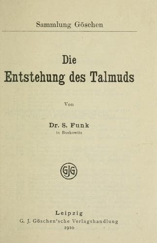 Tapa de Die Entstehung des Talmuds.