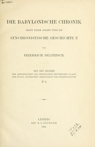 Tapa de Die Babylonische Chronik