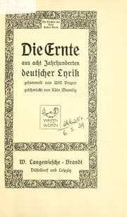 Tapa de Die Ernte aus acht Jahrhunderten deutscher Lyrik
