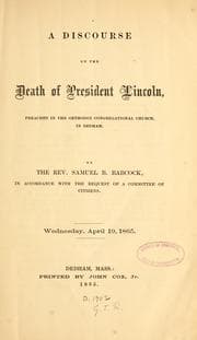 Tapa de A discourse on the death of President Lincoln