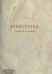 Tapa de Directoire, Consulat et Empire