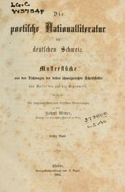 Tapa de Die poetische Nationalliteratur der deutschen Schweiz