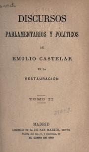 Tapa de Discursos parlamentarios y politicos en la restauracion