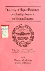 Tapa de Directory of higher education scholarship programs for Boston students