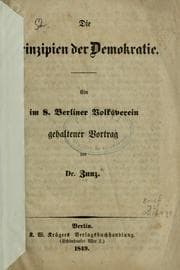 Tapa de Die Prinzipien der Demokratie