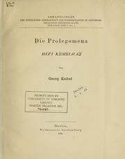 Tapa de Die Prolegomena [Peri Kmidias]