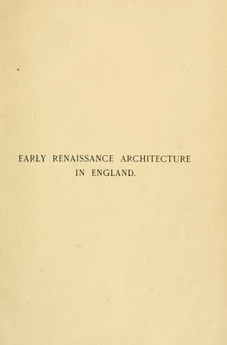 Tapa de Early renaissance architecture in England