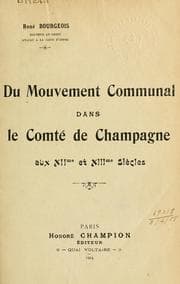 Tapa de Du mouvement communal dans le comté de Champagne aux XIIme et XIIIme siècles