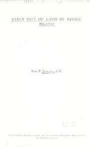 Tapa de Early uses of land in Rhode Island