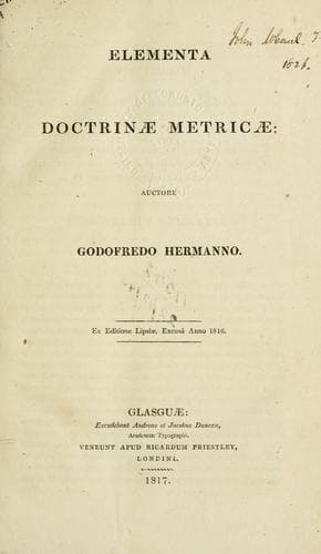 Tapa de Elementa doctrinae metricae