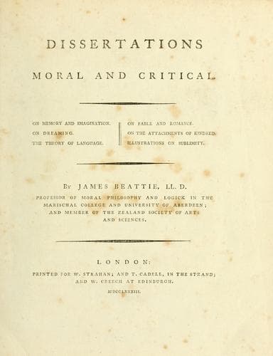 Tapa de Dissertations moral and critical