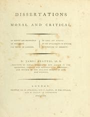 Tapa de Dissertations moral and critical