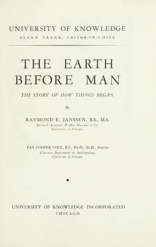 Tapa de The earth before man