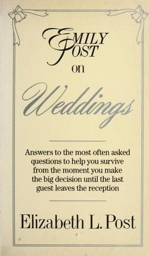 Tapa de Emily Post on weddings