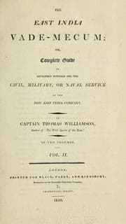 Tapa de The East India vade-mecum; or, Complete guide to gentlemen intended for the civil, military, or naval service of the hon. East India Company