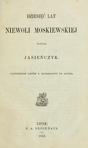 Tapa de Dziesi lat niewoli moskiewskiej